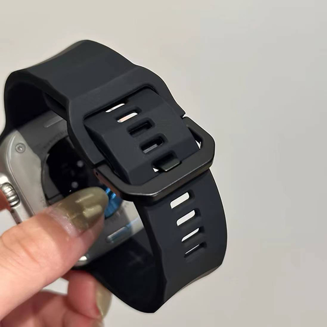 Replacement Sport Silicone Watch Band Adjustable Wrist Strap for Apple Watch 9 Ultra 2 49mm 45mm 44mm 41mm