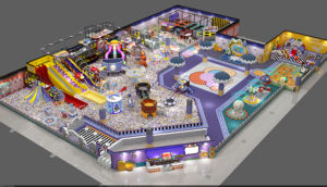 מותאם אישית לילדים גן משחקים מסחרי פארק טרמפולינה חיצונית רכה עם מגלשות ובריכות כדור - Product Image 2