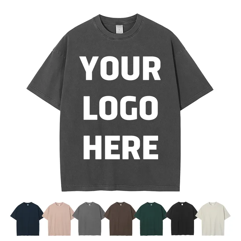 Herren bekleidung Übergroßes T-Shirt Baumwolle T-Shirt Hersteller Streetwear Hip Hop Blank Acid Wash Benutzer definiertes Logo Vintage T-Shirts