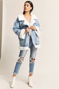 Giacca <span class=keywords><strong>di</strong></span> jeans 043 da <span class=keywords><strong>donna</strong></span> in pelliccia sintetica con marchio elegante <span class=keywords><strong>di</strong></span> alta qualità - Product Image 4