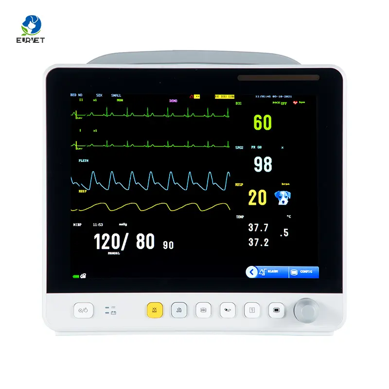 EUR Pet đa thông số màn hình di động icu bệnh nhân Màn hình ECG Máy tim bệnh nhân Màn hình de signos vitales