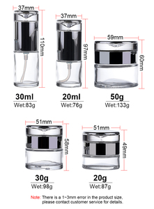ชุดขวดแก้วสำหรับใส่ครีมบำรุงผิว30ก. 50ก. 120มล. ขวดครีมบำรุงผมแชมพูบอดี้โลชั่นบำรุงผิว - Product Image 5