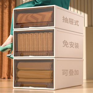 Clothing Organizer <b>Drawer</b> <b>Storage</b> <b>Box</b> Transparent Square With Lid For Wardrobe Closet Organization - Product Image 4