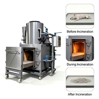 Incinérateur d'animaux compact avec traitement intégré des gaz de combustion pour hôpitaux vétérinaires et élimination des carcasses d'animaux sauvages