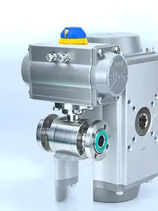 Vanne à boisseau sphérique à bride en trois pièces Gu Looper en acier inoxydable fuite d'hélium à plate-forme haute testée pour OEM pneumatique à vide poussé - Product Image 4