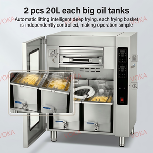 Freidora Comercial Sin Ventilación con 50 Programas Preestablecidos y Control Independiente de Cestas para Uso en Interiores VK-46BDHL-22 1. Automático Ala - Product Image 3