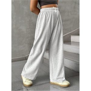 FOXA Pantalon de survêtement pour fille, taille à cordon de serrage, coupe large, décontracté, respirant, en coton, pour l'été et l'entraînement - Product Image 4