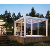 Gazebo de aluminio 12X12, gazebo fácil de montar, pérgolas con techo y laterales retráctiles, gazebo con impresión personalizada.