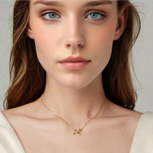 Pendentif nœud papillon en argent sterling S925 de style simple pour la Saint-Valentin avec trou bilatéral pour la fabrication de colliers de bijoux cadeaux de mariage - Product Image 2