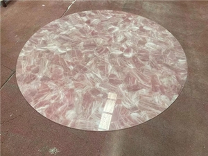<span class=keywords><strong>Table</strong></span> de salle à manger en marbre rose translucide clair Sem-Precious Onyx <span class=keywords><strong>Table</strong></span> de salle à manger en marbre de luxe - Product Image 4