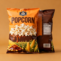 Sacs en plastique laminés personnalisés à fermeture arrière pour emballages de snacks, de chips, de pop-corn et de croustilles