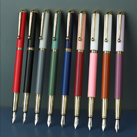 Stylo plume JR F010 multicolore en laiton et acier inoxydable, pointe de 0,5 mm, variétés de convertisseurs d'encre, 145 mm, pour étudiants, bureau et calligraphie