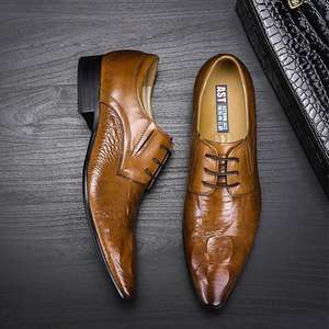 Éxito de Ventas 2025: Zapatos de Vestir de Cuero Inglés con Punta en Pico, Estilo Ejecutivo para Hombre, Hechos a Mano, para Uso Formal y Casual - Product Image 4