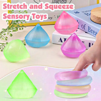 Jouets Squishies en TPR en forme de diamant, jouets souples colorés, balles anti-stress à presser, jouets à récupération lente pour soulager le stress