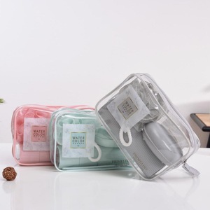 IStapromo Gifts Wholesale Custom Logo Pvc <b>Toiletries</b> Storage <b>Bag</b> Transparent Waterproof Bathroom Storage <b>Bag</b> <b>Clear</b> Pvc Women Cos - Product Image 3