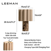 Lampe de table portable rechargeable à intensité variable tactile, sans fil, abat-jour en lin, base en marbre, support de bureau, lampe de table pour restaurant, chevet