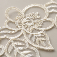 Dentelle de mariage blanche ivoire brodée à la machine avec des paillettes, 100% polyester, pour robe de mariée, voile, chaussures et sacs, OEM ODM