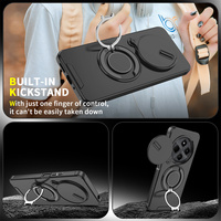 Funda Protectora para Xiaomi PocoC75 con Protección de Lente de Cámara Deslizante, Funda Trasera para Teléfono Móvil Redmi Note 14 POCO X6 Pro con Anillo de Soporte