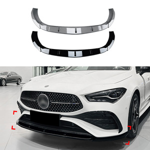 Mercedes-Benz CLA-Class Front Lip <b>Splitter</b> Piano Black Carbon Fiber Texture ABS 2023 Model Car Body Kit - Product Image 1