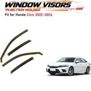 Factory Direct Injection Molded In-Channel Window Visors Rain Guards Wind Deflectors Fit for Honda Civic 2022-2024 - Product Image 1