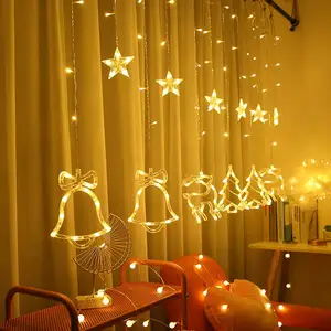 Weihnachts fenster Vorhang Lichter 138 LED Warmweiß Lichterketten USB Powered 8 Funktionen Neujahr Indoor Outdoor Dekoration