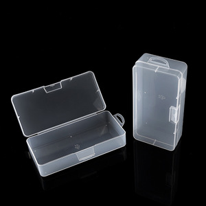 Transparent Rectangular Plastic Storage Box 18.1x8.8x4.6cm With Clips For Stationery Tool Organizer Lidded PP Container - Product Image 2