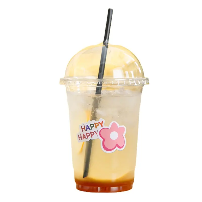 Tasse à café en plastique 400ml avec logo autocollant Hello Kitty mini tasses à dessert en plastique tasses à emporter en plastique