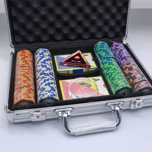 Ensemble de jetons de poker Crown, 40 mm, ABS durable, pour jeux d'échecs et de cartes, universel, blanc, 200 pièces, étui argenté inclus - Product Image 4