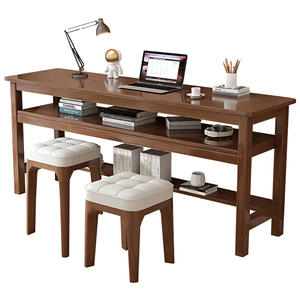 โต๊ะไม้แข็งแรงยาวแบบคู่ติดผนังแบบแคบคอมพิวเตอร์สำนักงานห้องนอนโต๊ะเขียนหนังสือแบบ908ผลิตในประเทศจีน - Product Image 5