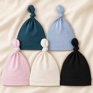 Gorros para Bebé 100% Algodón, Suaves y Transpirables, Gorros para Niños OEM ODM Unisex, Gorros Infantiles para Primavera y Otoño de Color Sólido - Product Image 1