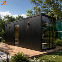 Maison de luxe modulaire noire de style européen moderne, maisonnette préfabriquée, villa pour projets hôteliers, complexes de villégiature et accueil en plein air