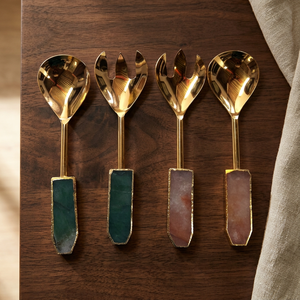 Juego de 6 Platos Decorativos de Piedra de Ónix Azul Ágata Tallados a Mano para Mesa, Soportes para Platos de Gemas para el Hogar - Product Image 3