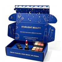Boîte en carton ondulé de qualité supérieure, emballage personnalisé robuste pour produits de soin de la peau, boîte d'expédition pour maquillage, style avion, rigide, recyclable, avec poignée
