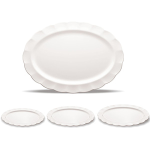 <span class=keywords><strong>Plateau</strong></span> alimentaire en plastique, <span class=keywords><strong>grand</strong></span> <span class=keywords><strong>plateau</strong></span> de service, 20 pouces, <span class=keywords><strong>plateau</strong></span> de charge ovale en <span class=keywords><strong>mélamine</strong></span> blanche - Product Image 1