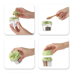 Commercio all'ingrosso Condimento 4 Camere di Vibrazione Top di plastica spezia vasetti bottiglia di sale shaker pepper dispenser con vaso di PS - Product Image 2