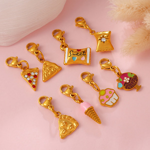 จี้รูปอาหารน่ารัก โลหะผสมสังกะสี ตัวล็อคแบบก้ามปู จี้ห้อยคอ DIY ของขวัญเครื่องประดับ อุปกรณ์เสริมสำหรับทุกเพศ - Product Image 3