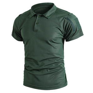 เสื้อโปโลผู้ชาย DF25 สีดำใหม่ แบบยืด แห้งเร็ว ทรงเข้ารูป แขนสั้น สำหรับฝึกซ้อมกลางแจ้ง ขายส่ง - Product Image 2