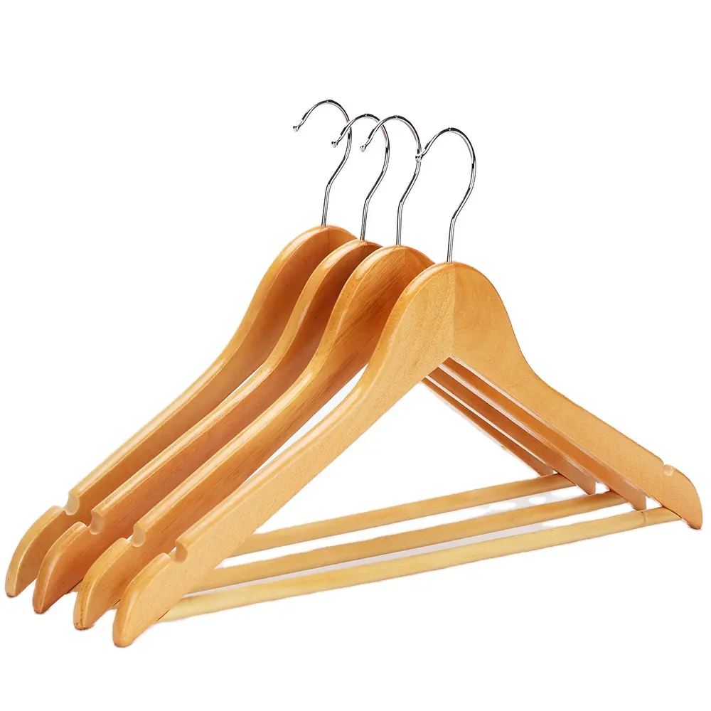 Inspring Wood Suit,Coat Clothes Hangers in Natural,White,Blue,Pink,Cherry,Antique Colors Wooden Hangers with Strong and Durable