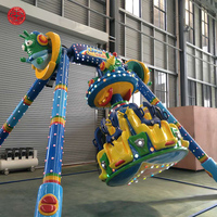 Manège à pendules LED complet, motif extraterrestre de dessin animé, avec éclairage, pour enfants, idéal pour les centres de divertissement familial et les opérations nocturnes