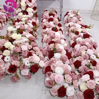 Chemin de fleurs Événements de mariage Chemin de table Chemin de plomb Allée artificielle Rose Flower Row