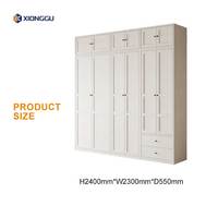 Armoire de rangement autoportante en acier pour la maison avec placard supérieur, organisateur de vêtements pour chambre principale, unité de rangement de meubles