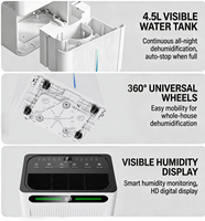 Déshumidificateur Commercial Électrique 20L/Jour à Compresseur avec Contrôle WiFi par Application pour Serre, Entrepôt, Sous-sol, Dégivrage Automatique, OEM