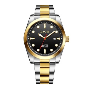 Montre à quartz en alliage de nouvelle conception en gros, bracelet en acier inoxydable de 40 mm, aiguille en verre, calendrier lumineux, montre-bracelet pour homme - Product Image 2