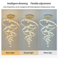 Lustre en cristal LED surdimensionné de luxe personnalisé pour la décoration intérieure, hôtel, villa, centre commercial, escalier
