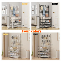 Porte-chaussures et chapeaux pliable multifonctionnel en métal pour la maison, avec conception détachable pour rangement derrière la porte, le mur et la salle de bain