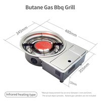 Barbecue à gaz encastrable infrarouge et à flamme nue pour table de restaurant coréen, 3,8 kW, grill portable
