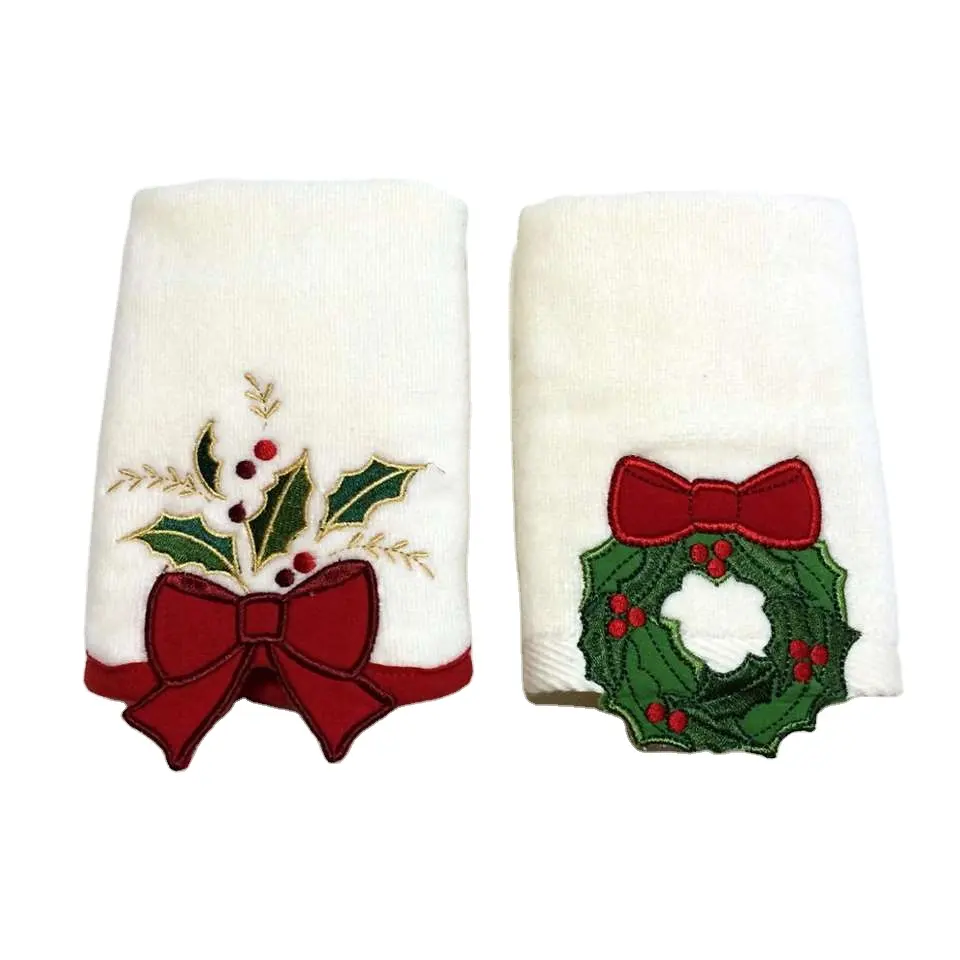 wholesale Christmas gift towel set kitchen towel and Christmas kitchen towel sale