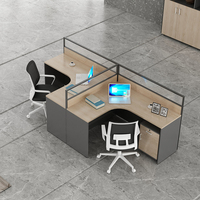 Contours de bureau modernes, Partition, fabricant moderne, en forme de L, table de travail, pour 2 personnes,
