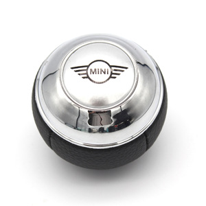 Mini pomo de cambio de cuero con logotipo para coches Mini, diseño ergonómico - Product Image 1