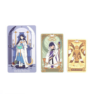 Kartu Tarot Vograce Custom 3D Look 9 Warna Cetak Tahan Air Dengan Buku Panduan Kartu Tarot Hot Stamping Foil Dingin - Product Image 6